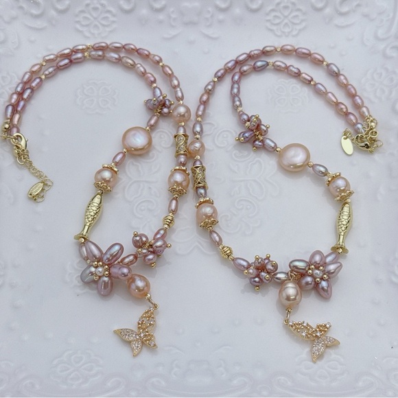 X382 Handmade Freshwater Baroque Pearl Necklace